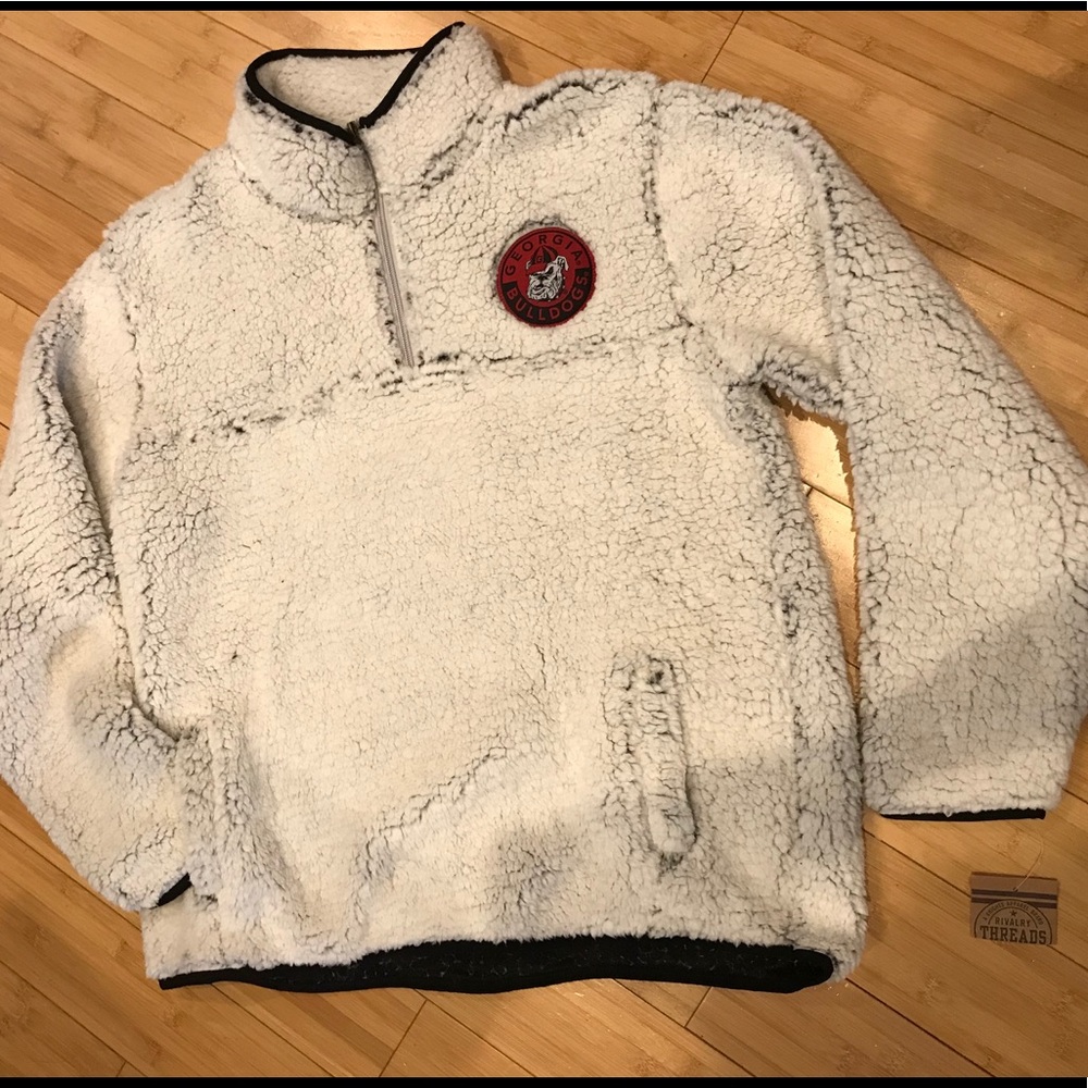 UGA Georgia Bulldogs Ivory Sherpa Pullover